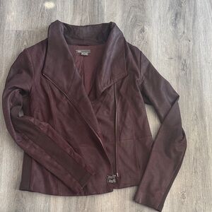 Vince Deep Burgundy Leather Jacket